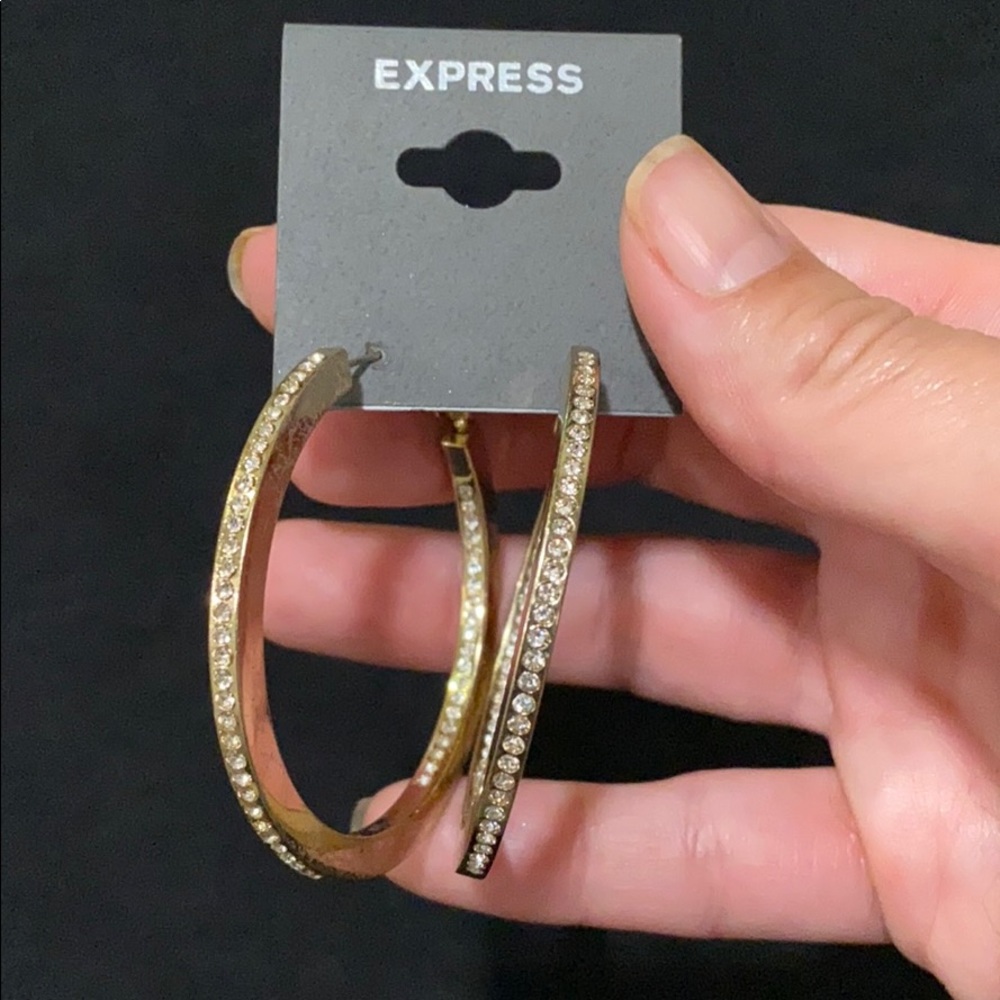 Express pave hoop earrings